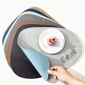 Cowhide Grain Teardrop Leather Placemat