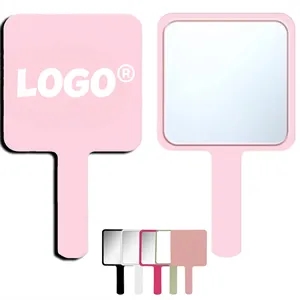 Handheld Cosmetic Mirror Portable Square Plastic H