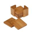 Bamboo Square 6-Coaster Set with Holder | https://www.bestnamebadges.com