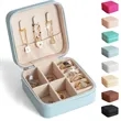 Portable Square Velour Mini Travel Jewelry Storage Box | https://www.bestnamebadges.com