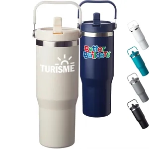 30 oz. Bronx Stainless Steel Travel Mugs w/ Handle | https://www.bestnamebadges.com