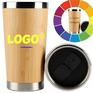 Stainless Steel Bamboo Travel Mug wih Lid