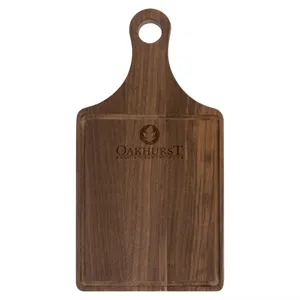 13.5" x 7" Walnut Paddle Cutting Board with Juice Groove
