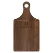 13.5" x 7" Walnut Paddle Cutting Board with Juice Groove | https://www.bestnamebadges.com
