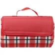 Fleece Blanket w/ Grid Pattern Design & Woven Handle Roll Up | https://www.bestnamebadges.com