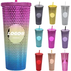 24oz Double Plastic Diamond Crystal Durian Tumbler