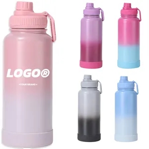 32oz Portable Gradient Stainless Steel Sports Water Bottle