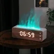 Colorful Simulated Wood Grain Clock Flame Humidifier | https://www.bestnamebadges.com