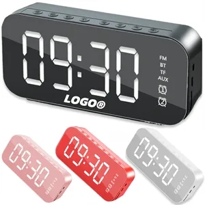 Protable Mirror  LED Alarm Clock Wireless Bluetooth Speaker
