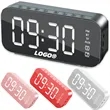 Protable Mirror  LED Alarm Clock Wireless Bluetooth Speaker | https://www.bestnamebadges.com