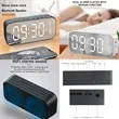 Protable Mirror  LED Alarm Clock Wireless Bluetooth Speaker | https://www.bestnamebadges.com