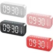 Protable Mirror  LED Alarm Clock Wireless Bluetooth Speaker | https://www.bestnamebadges.com