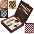 Exquisite Custom Wooden Box Wine Accessories With Chess Set | https://www.bestnamebadges.com