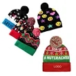 Christmas Holiday Cuffed Winter Knit Cap with Cap | https://www.bestnamebadges.com