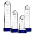 Sherbourne Globe Award on Base - Blue | https://www.bestnamebadges.com