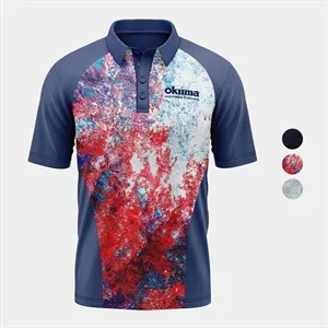 Mossy Oak® Men's Polyester Interlock Raglan Polo, UPF 50+ | https://www.bestnamebadges.com