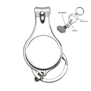 Multi-function Nail Clipper Rub Bottle Opener KeychainMulti-