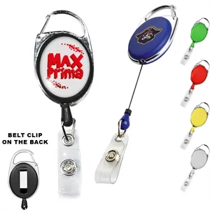 Oval Carabiner Retractable Badge Reel w/ Belt Clip | https://www.bestnamebadges.com