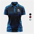 Mossy Oak® Women's Polyester Interlock Raglan Polo, UPF 50+ | https://www.bestnamebadges.com
