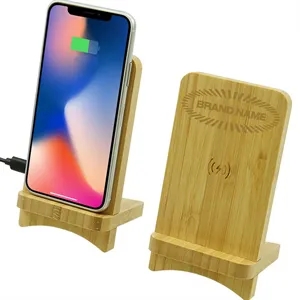 15W Bamboo Stand Wireless Charger