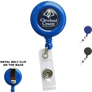Quick Ship Full Color Round Badge Reel with Belt Clip | https://www.bestnamebadges.com