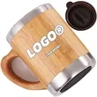 12OZ Stainless Steel Bamboo Shell Thermal Cup With Handle | https://www.bestnamebadges.com