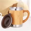 12OZ Stainless Steel Bamboo Shell Thermal Cup With Handle | https://www.bestnamebadges.com