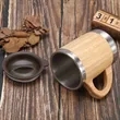 12OZ Stainless Steel Bamboo Shell Thermal Cup With Handle | https://www.bestnamebadges.com