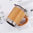 12OZ Stainless Steel Bamboo Shell Thermal Cup With Handle | https://www.bestnamebadges.com