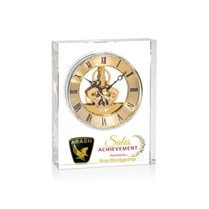 Ashland VividPrint™ Clock - Gold Dial | https://www.bestnamebadges.com