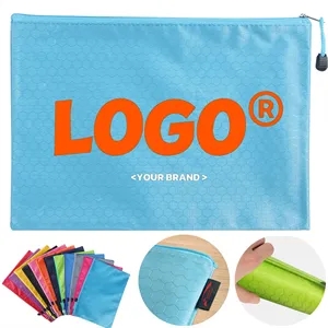 A4 Waterproof Thickened Canvas Zipper Stationery Bag