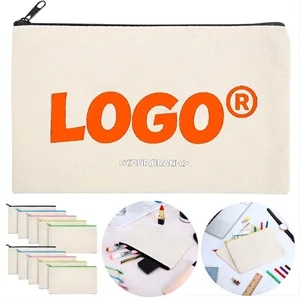 Canvas Diy Zipper Craft Stationery Makeup Storage Bag