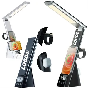 Wireless Charging LED Alarm Clock Eye Lamp Cell Phone Holder