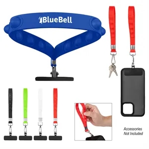 Push Pop Phone Tether Wristlet | https://www.bestnamebadges.com