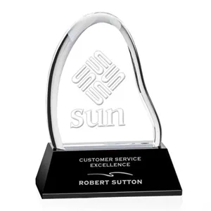 Adelaide Liquid Crystal™ Award on Base - Black | https://www.bestnamebadges.com