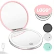 LED rechargeable light round mirror Compact | https://www.bestnamebadges.com
