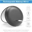 LED rechargeable light round mirror Compact | https://www.bestnamebadges.com