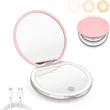 LED rechargeable light round mirror Compact | https://www.bestnamebadges.com