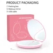 LED rechargeable light round mirror Compact | https://www.bestnamebadges.com