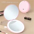 LED rechargeable light round mirror Compact | https://www.bestnamebadges.com