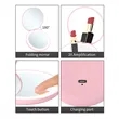 LED rechargeable light round mirror Compact | https://www.bestnamebadges.com