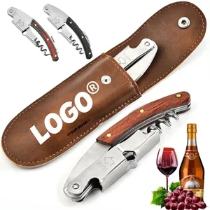 Corkscrew Wine Bottle Opener Cap Remover With Leather Pouch