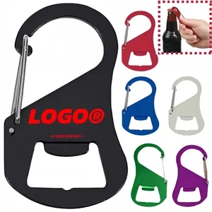 Customizable Aluminum Bottle 0pener With Carabiner