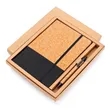 Eco Friendly Cork Gift Soft Wood Notebook Set with Pen | https://www.bestnamebadges.com