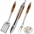 Three Piece BBQ Grilling Tool Set Stainless Steel  | https://www.bestnamebadges.com
