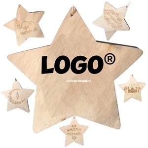 Wooden Gift Pendant With Five Pointed Star Pattern