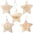 Wooden Gift Pendant With Five Pointed Star Pattern | https://www.bestnamebadges.com