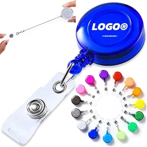 Translucent Retractable Back Buckle Badge Clip Reel Wheel