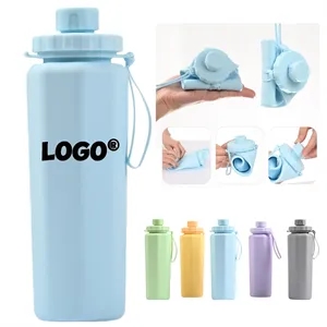 Silicone Sports Water Cup Flexible Hiking Bottle Foldable