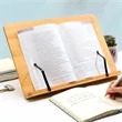 Portable Adjustable Foldable Bookstand Bamboo Book Holder | https://www.bestnamebadges.com
